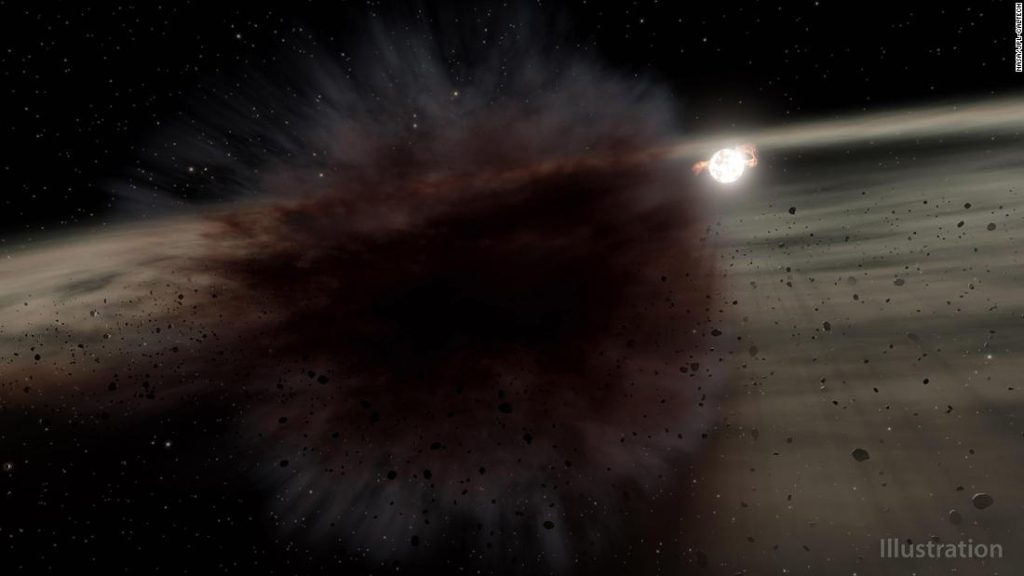 Awan puing raksasa terlihat oleh teleskop NASA setelah benda langit bertabrakan