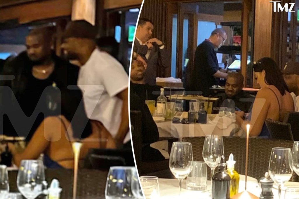 Kanye West dan Tristan Thompson makan di Miami