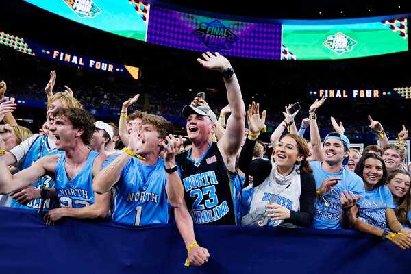 North Carolina fans cheer during the first half.