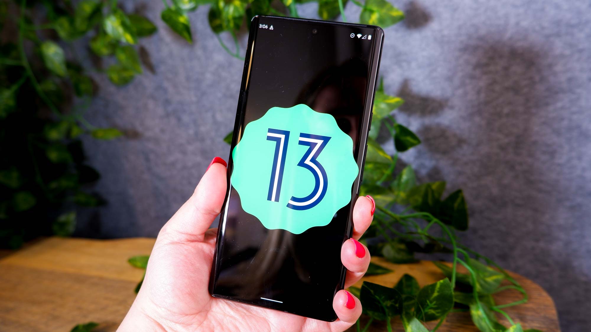 Logo Android 13 di smartphone