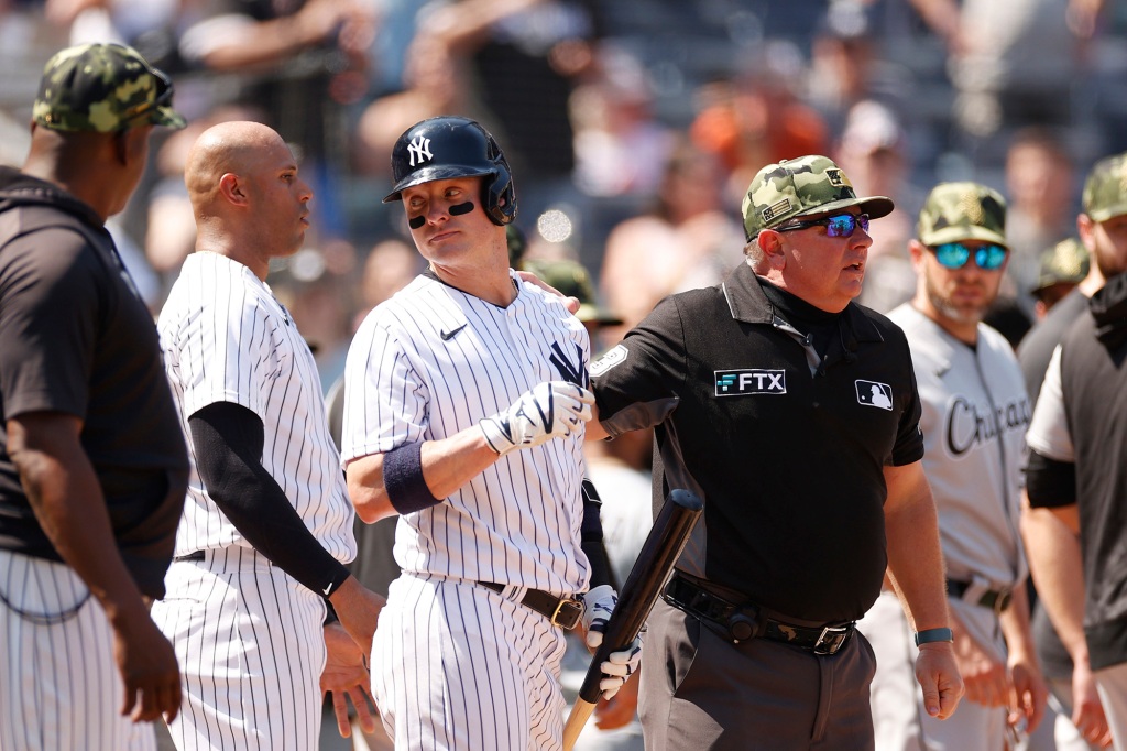 Josh Donaldson selama pertandingan Yankees-White Sox pada hari Sabtu.