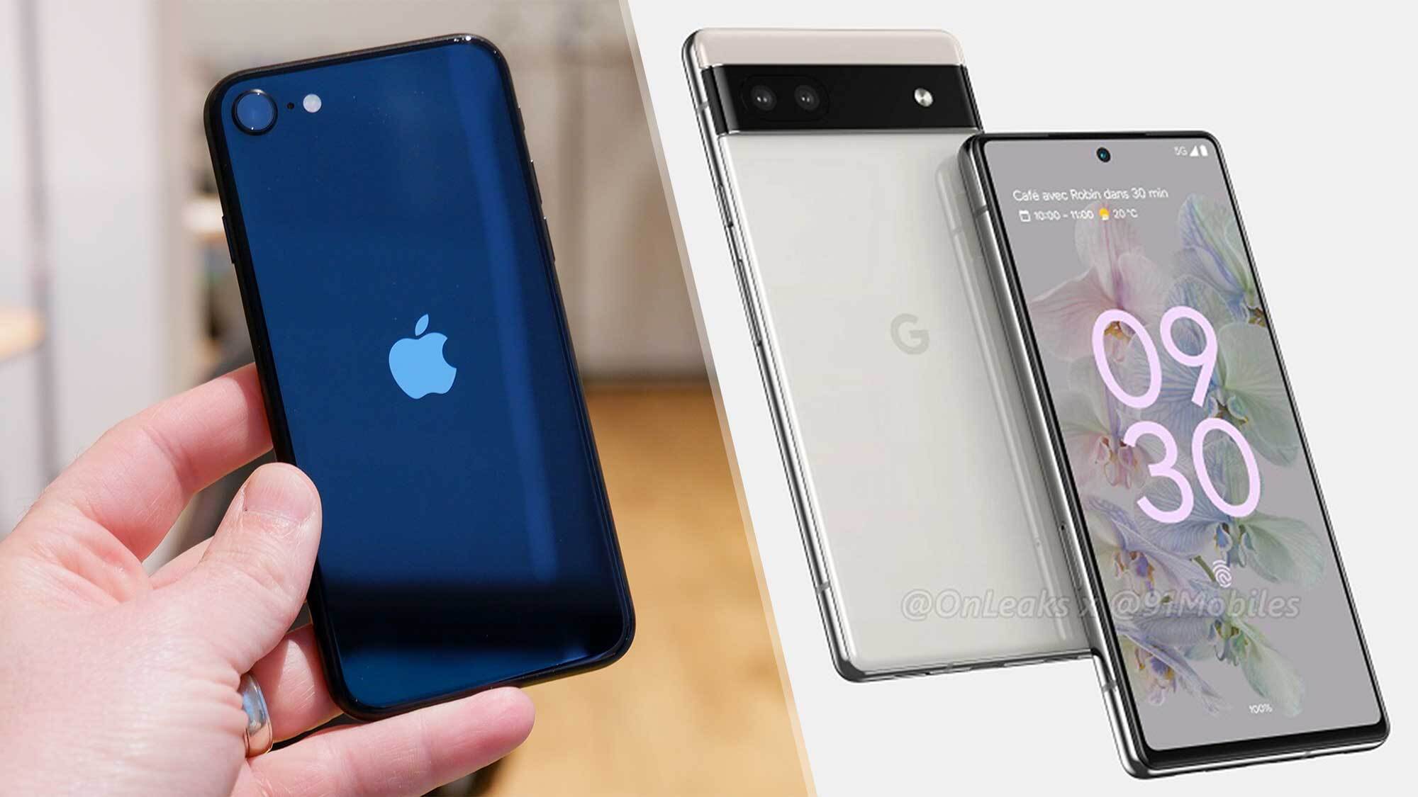 Perbandingan antara Google Pixel 6a dan iPhone SE 2022