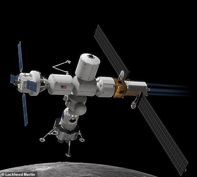 Gerbang Bulan, digambarkan di sini di atas bulan dalam kesan seorang seniman, digambarkan sebagai 'komponen penting' dari program Artemis NASA