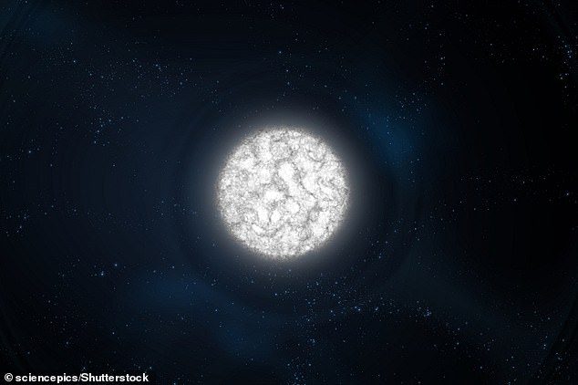 Katai putih adalah sisa-sisa bintang seukuran matahari yang sangat padat yang telah kehabisan bahan bakar nuklirnya, menyusut kira-kira seukuran Bumi (kesan artis)