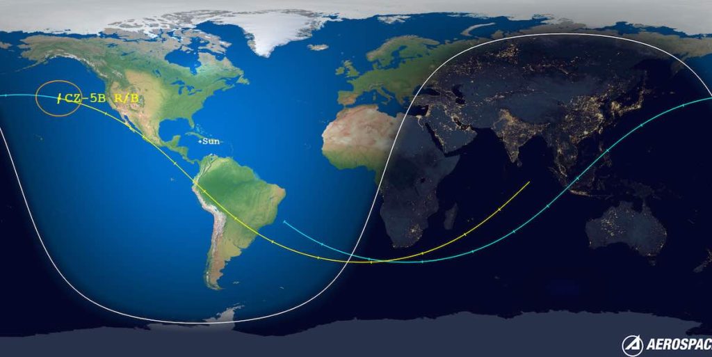 Roket Besar China Diperkirakan Akan Jatuh Kembali ke Bumi Hari Ini - Spaceflight Now